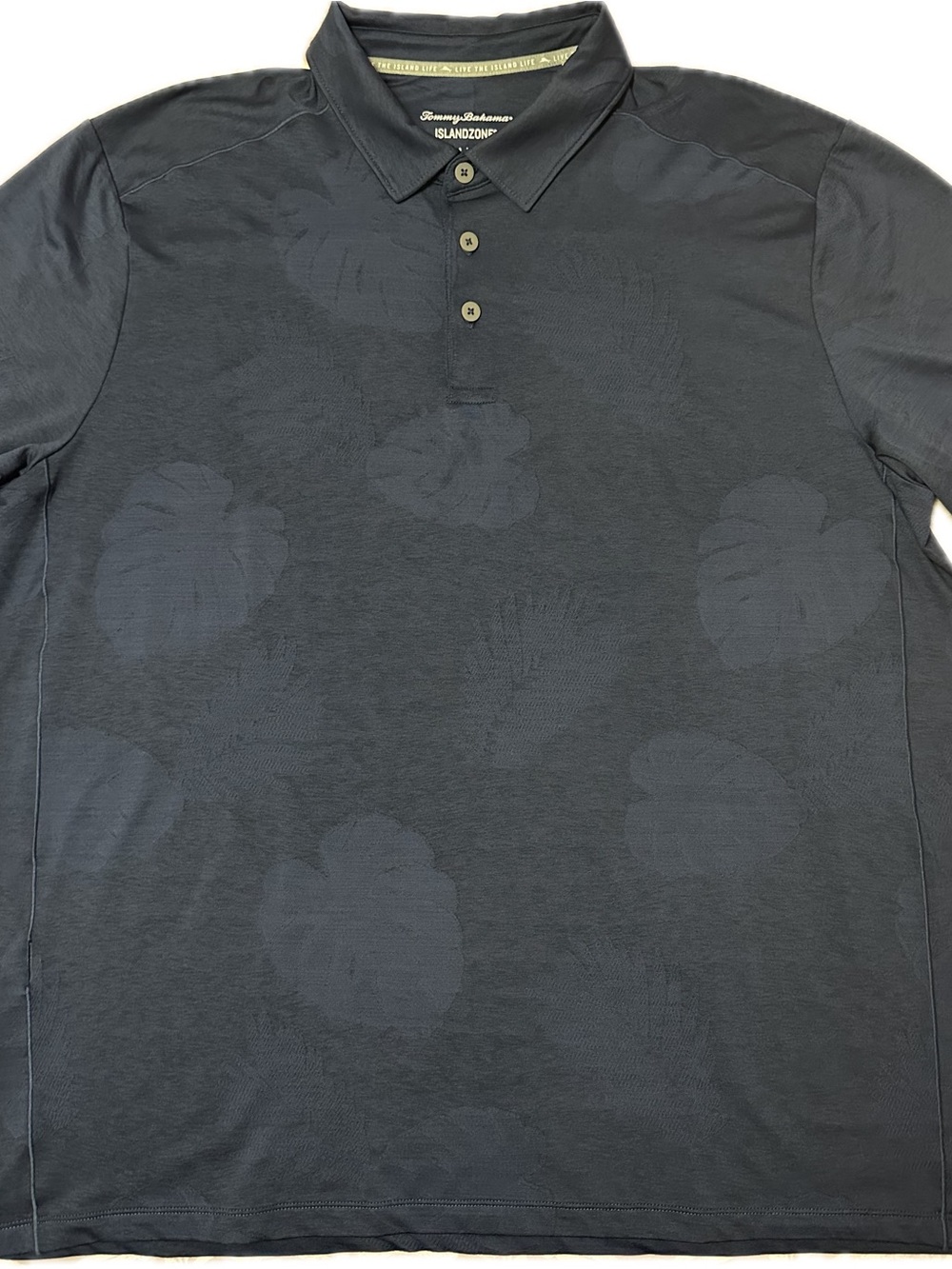Tommy Bahama Men's Dark Navy Polo with Three-Button Placket - Picture 3 of 6